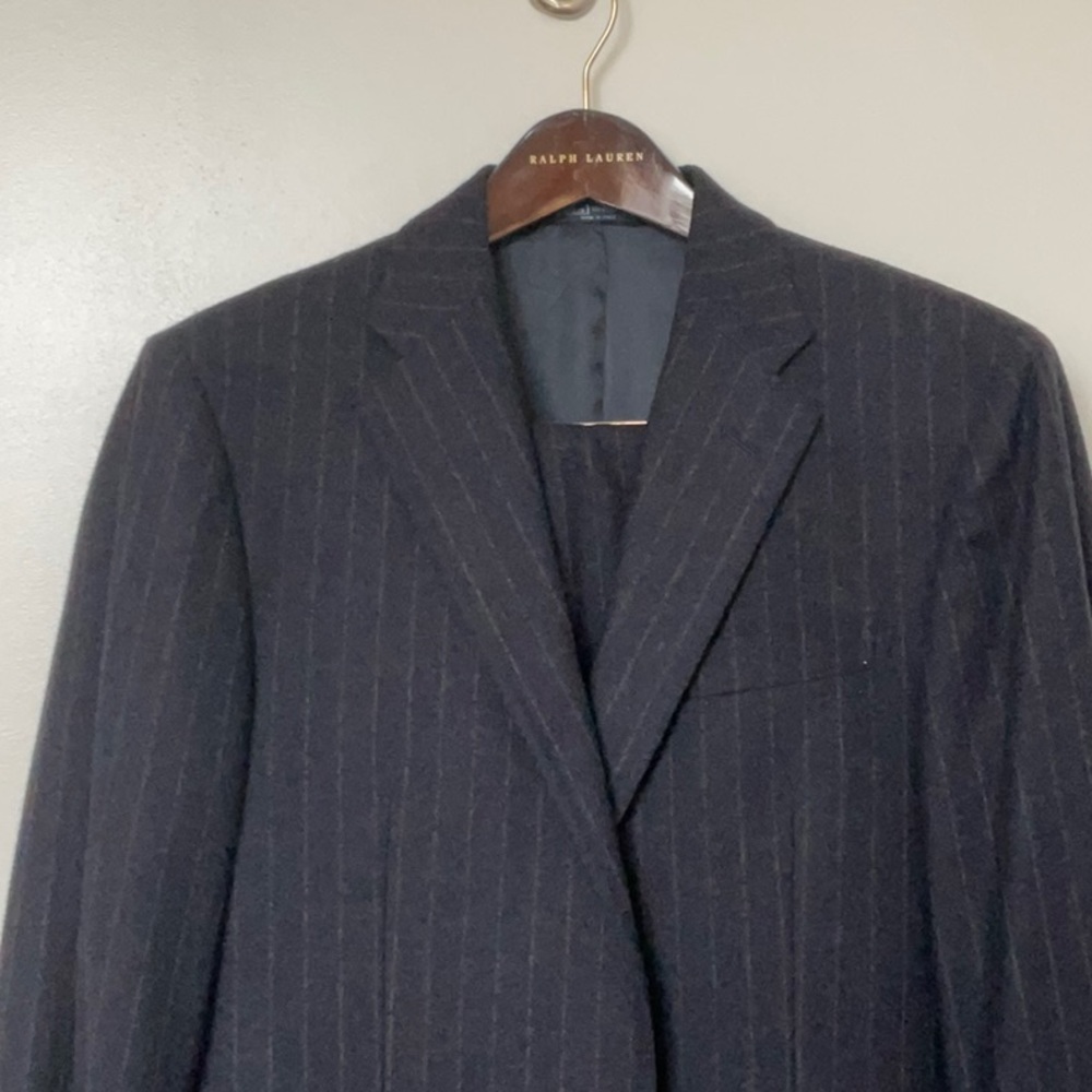 New Ralph Lauren Blue Pinestripe Wool Suit